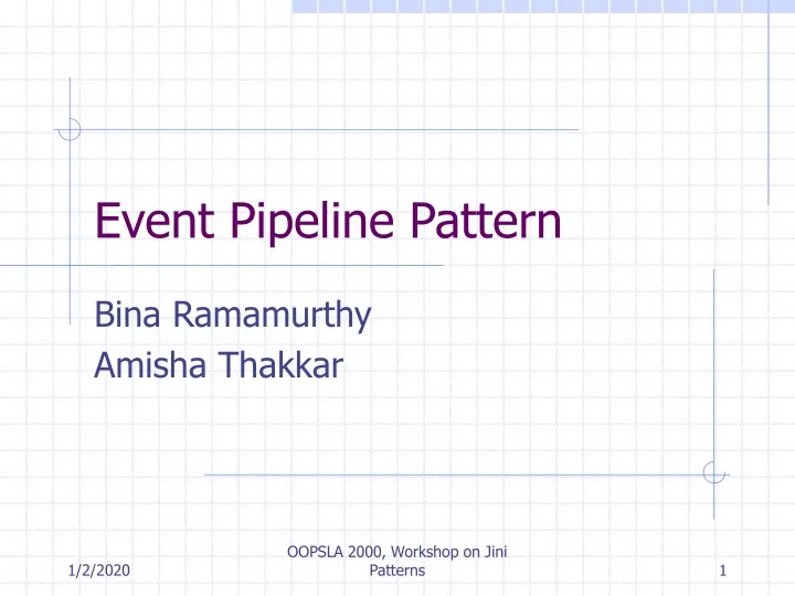 event pipeline pattern