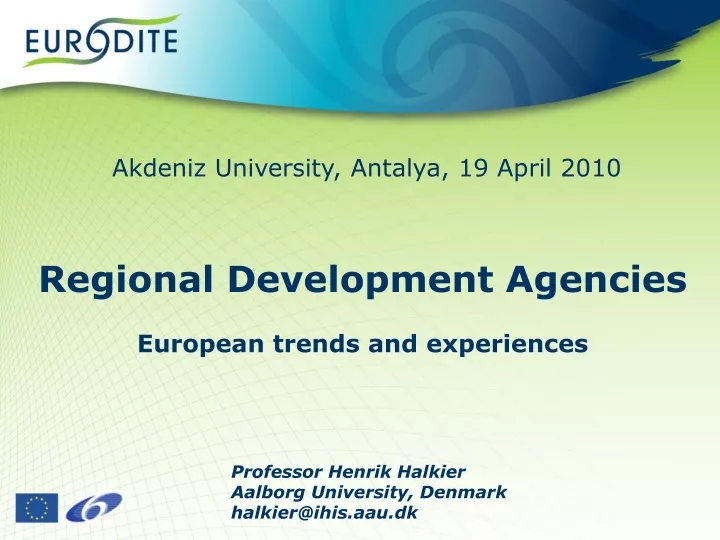 regional development agencies european trends and experiences