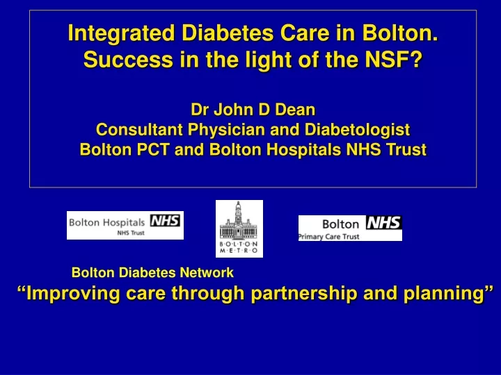 integrated diabetes care in bolton success
