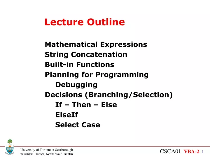 lecture outline