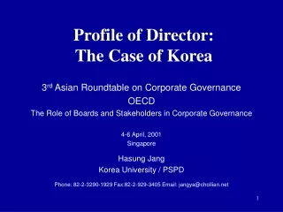 Profile of Director: The Case of Korea