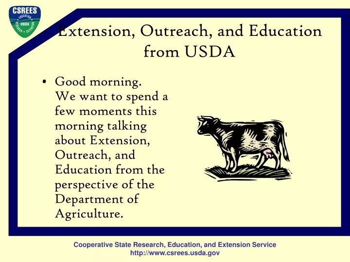 extension outreach and education from usda