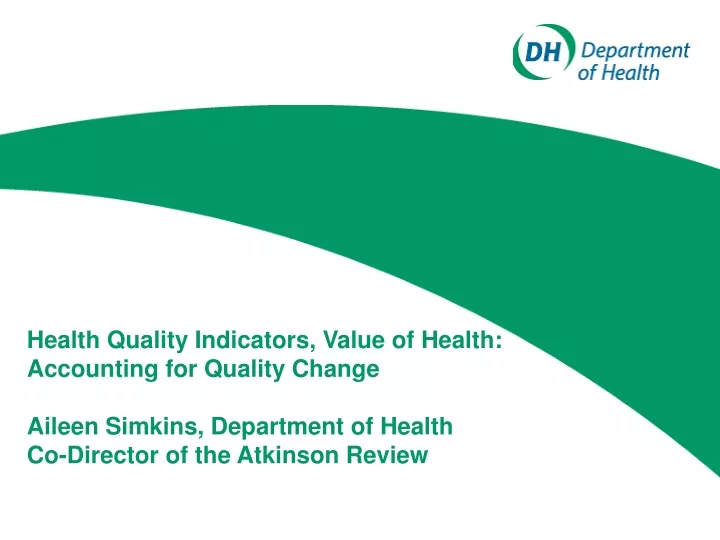 health quality indicators value of health