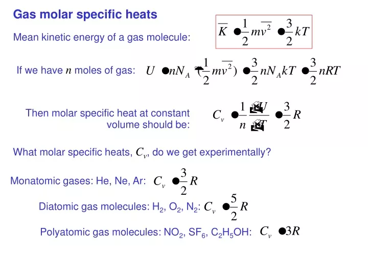 gas molar specific heats