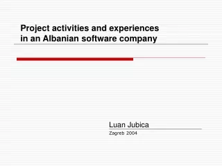 Project activities and experiences  in an Albanian software company