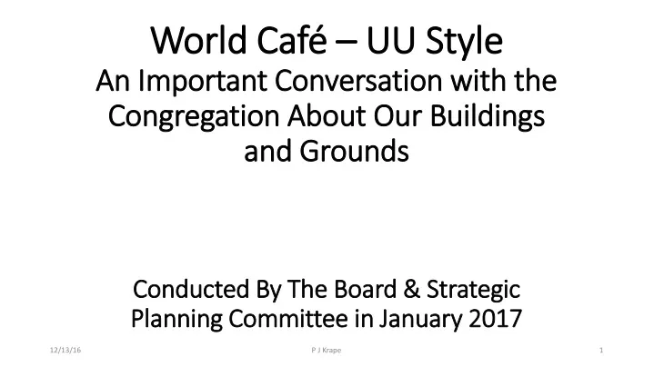 world caf uu style an important conversation with