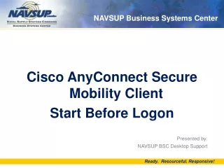 Cisco AnyConnect Secure Mobility Client Start Before Logon