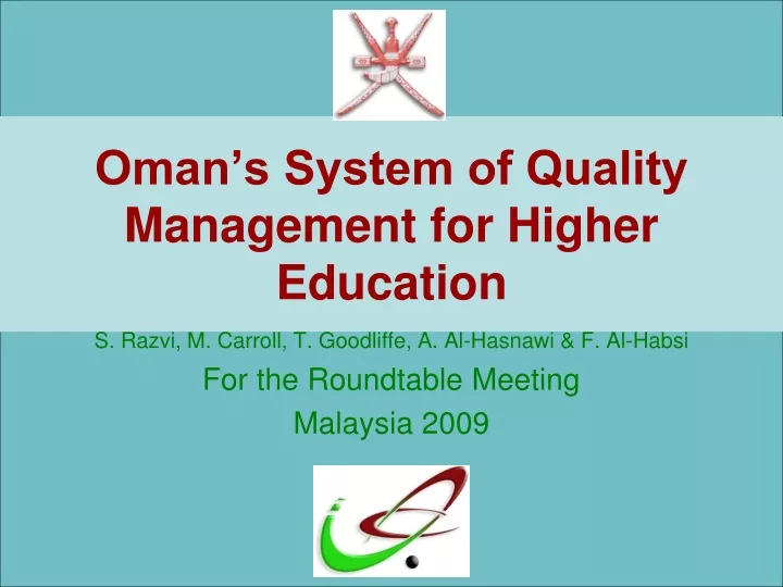 oman s system of quality management for higher education