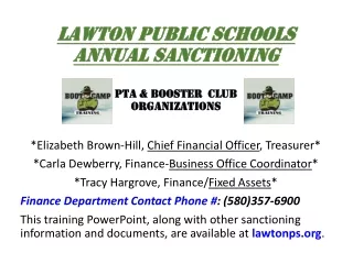 Lawton Public Schools Annual Sanctioning PTA &amp; BOOSTER  CLUB  ORGANIZATIONS