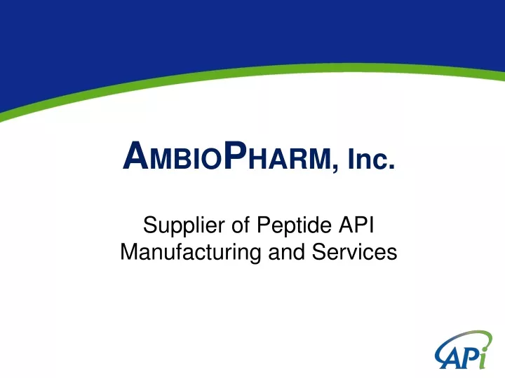 a mbio p harm inc supplier of peptide api manufacturing and services