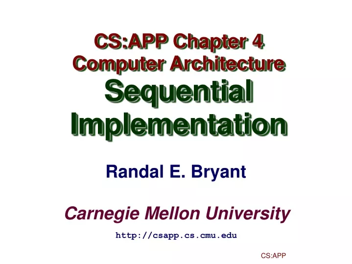 cs app chapter 4 computer architecture sequential