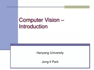 Computer Vision – Introduction