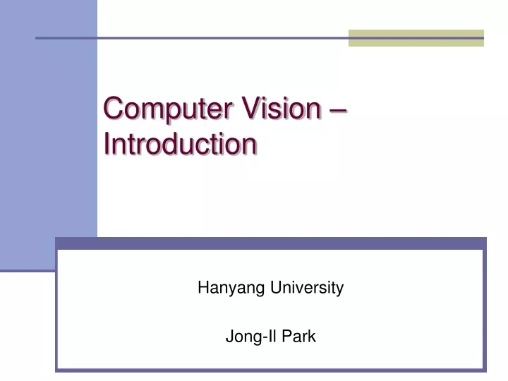 computer vision introduction