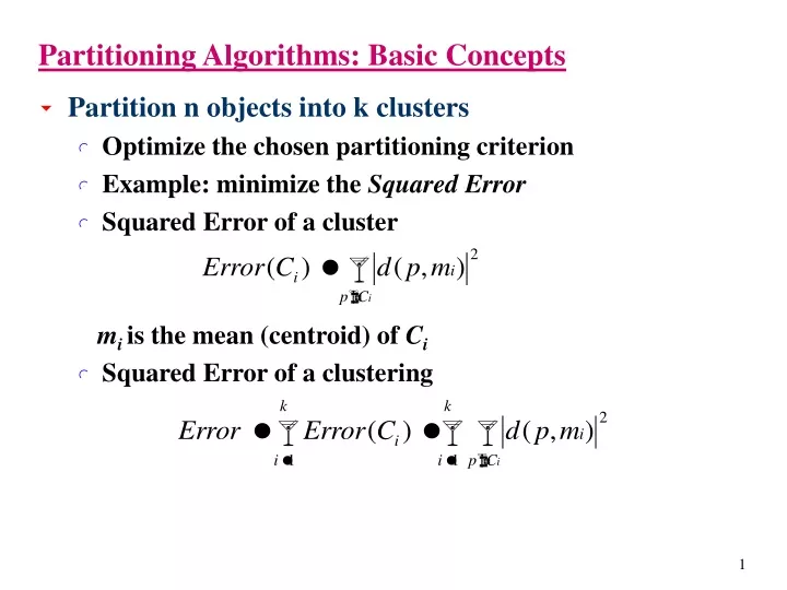 partitioning algorithms basic concepts