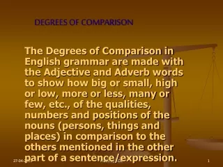 DEGREES OF COMPARISON