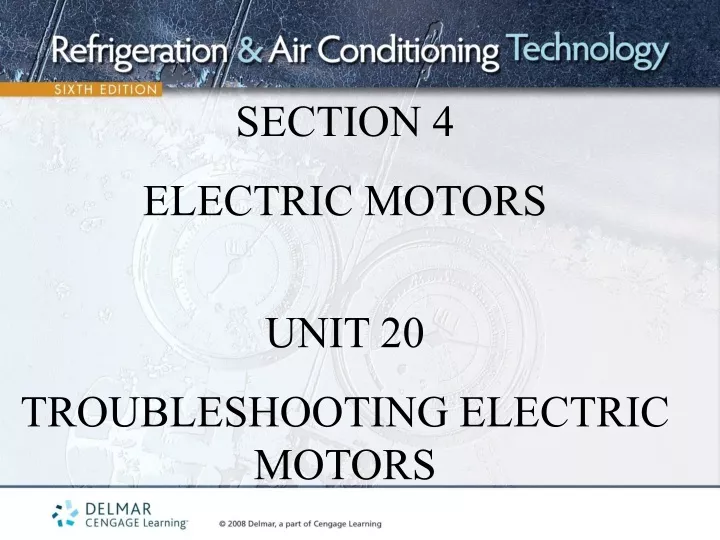 section 4 electric motors unit 20 troubleshooting