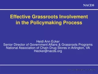 Effective Grassroots Involvement in the Policymaking Process