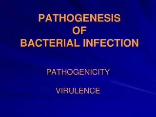 PATHOGENESIS OF BACTERIAL INFECTION