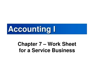 Accounting I