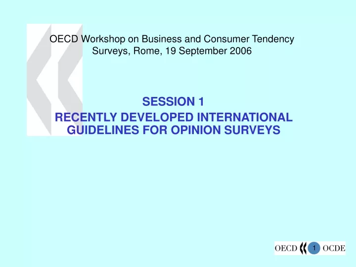 oecd workshop on business and consumer tendency surveys rome 19 september 2006