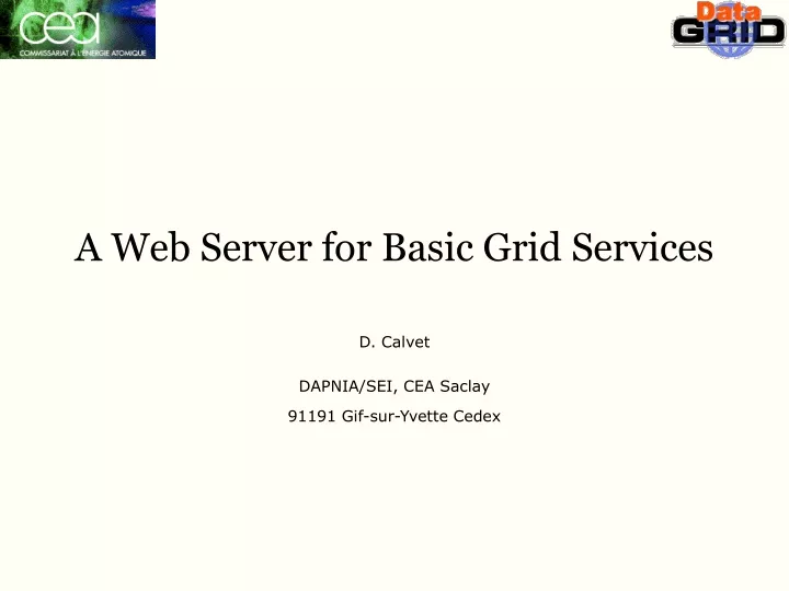 a web server for basic grid services