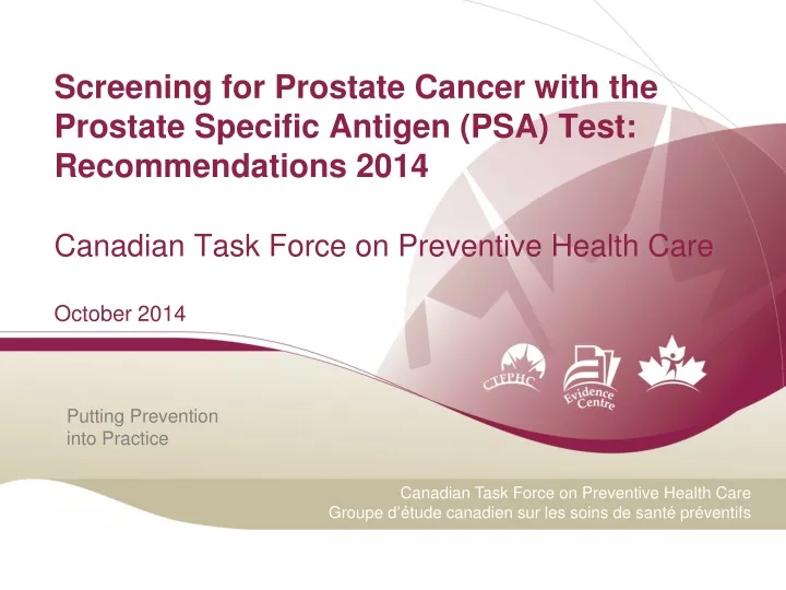 screening for prostate cancer with the prostate