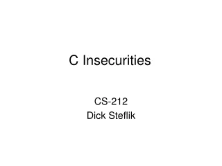 C Insecurities