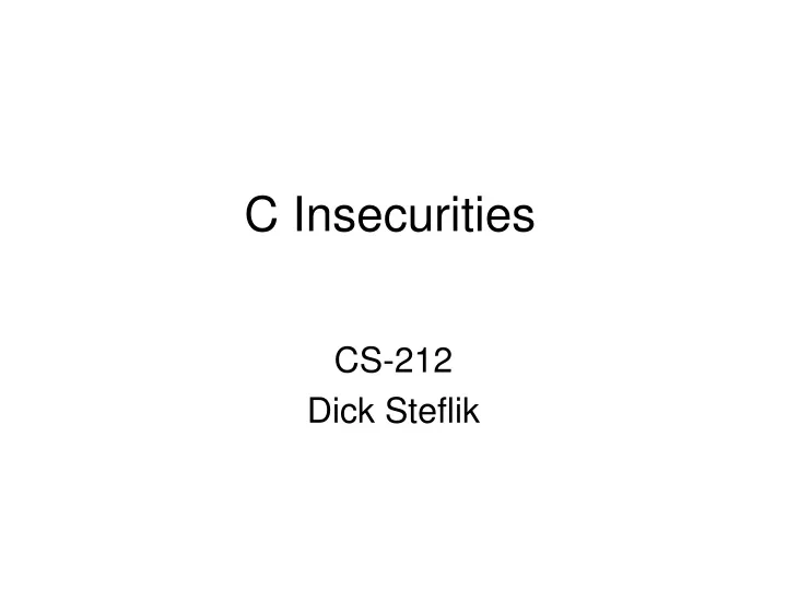 c insecurities