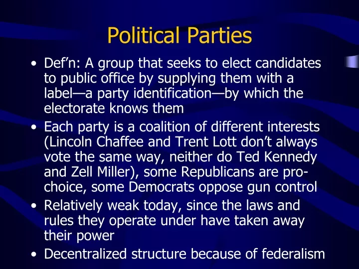 political parties