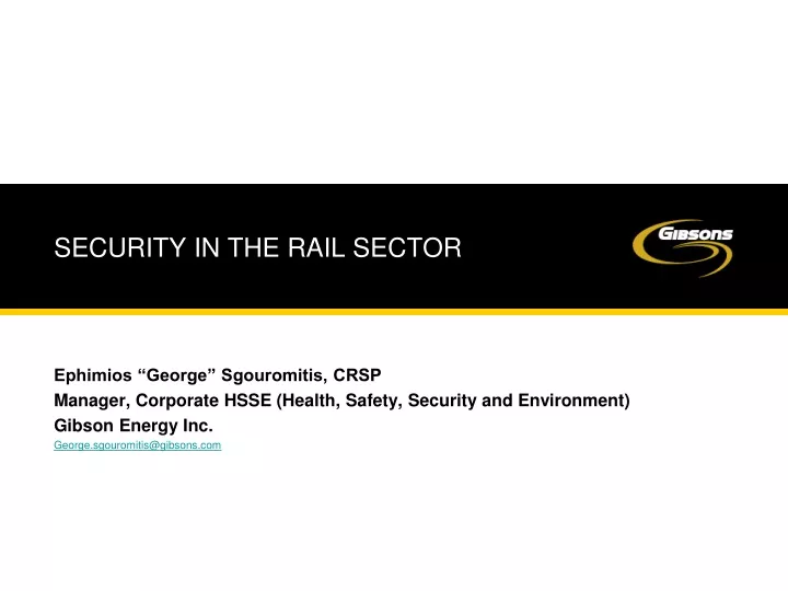 security in the rail sector