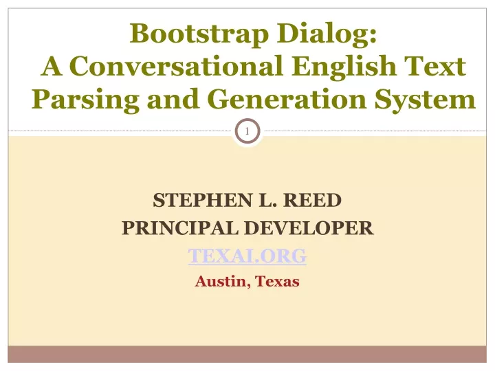 bootstrap dialog a conversational english text
