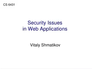 Security Issues in Web Applications