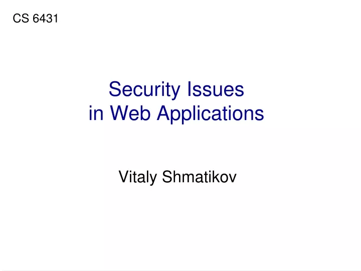 security issues in web applications