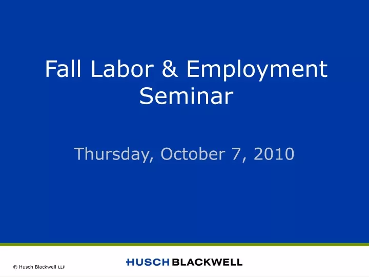 fall labor employment seminar