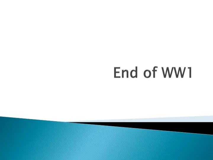 end of ww1