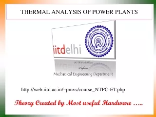 THERMAL ANALYSIS OF POWER PLANTS