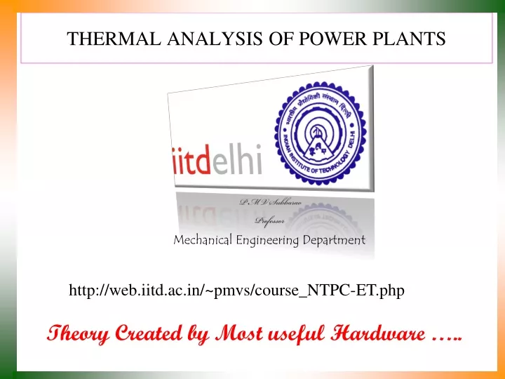 thermal analysis of power plants