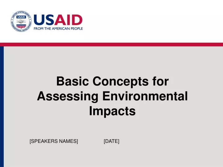 basic concepts for assessing environmental impacts