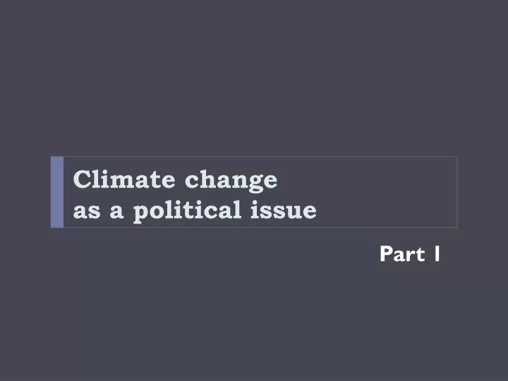 climate change as a political issue