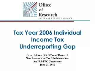 Tax Year 2006 Individual Income Tax  Underreporting Gap