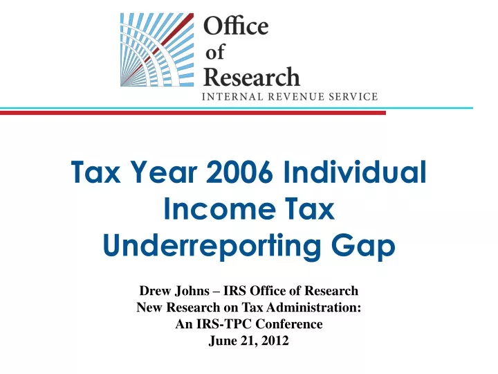 tax year 2006 individual income tax underreporting gap