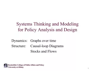 Systems Thinking and Modeling for Policy Analysis and Design