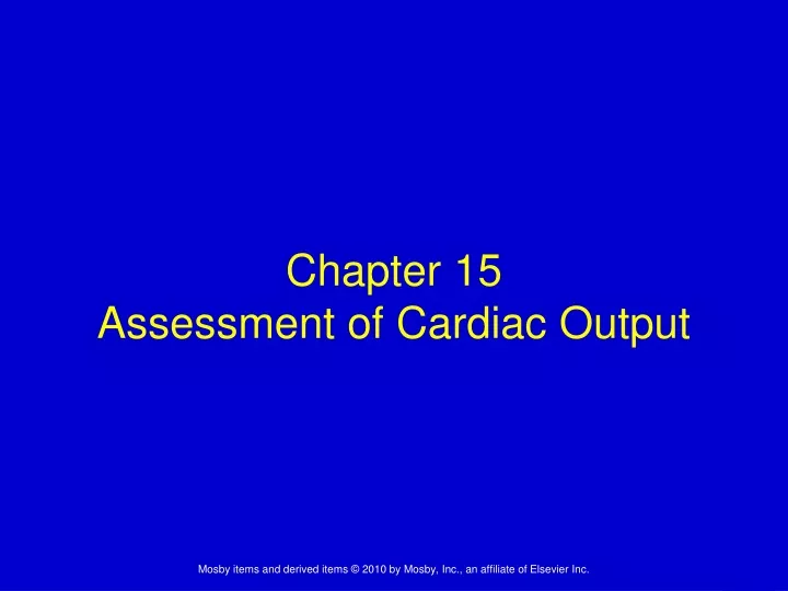 chapter 15 assessment of cardiac output