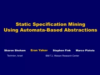 Static Specification Mining  Using Automata-Based Abstractions