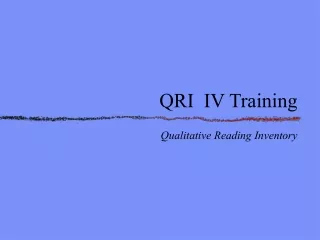 QRI  IV Training