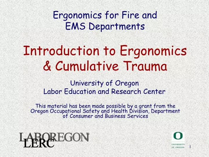 ergonomics for fire and ems departments introduction to ergonomics cumulative trauma