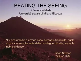 BEATING THE SEEING di Brusasca Marta Università statale di Milano Bicocca