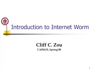 Introduction to Internet Worm