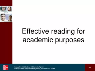 Effective reading for academic purposes