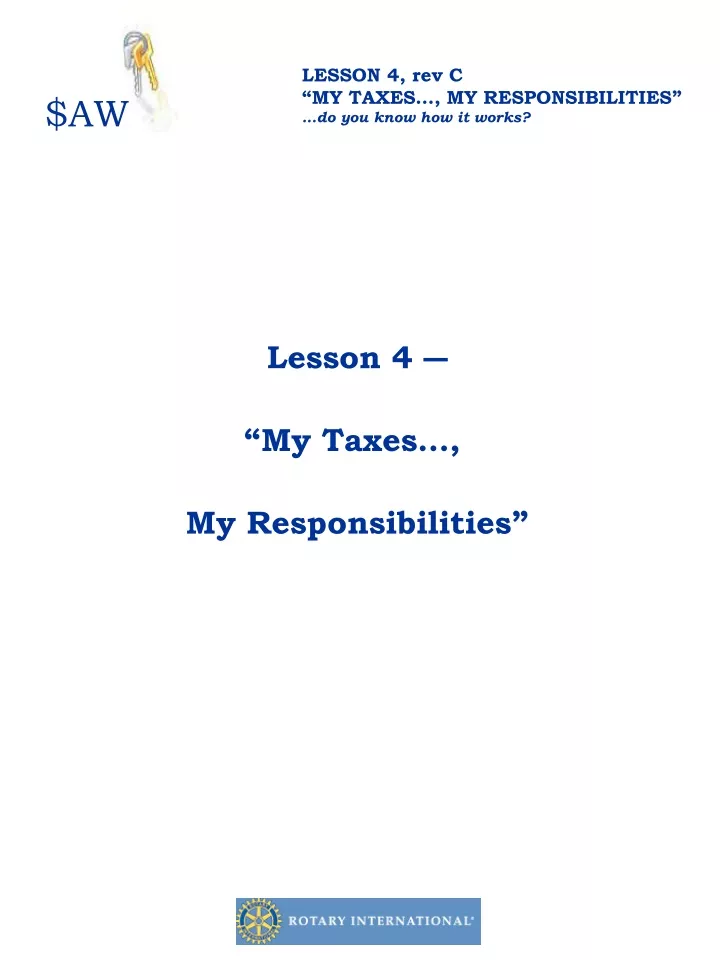 lesson 4 rev c my taxes my responsibilities